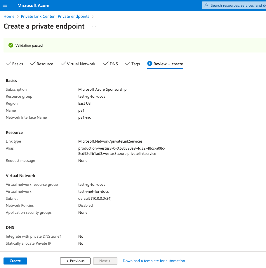 Private Endpoint Review - Zoomed